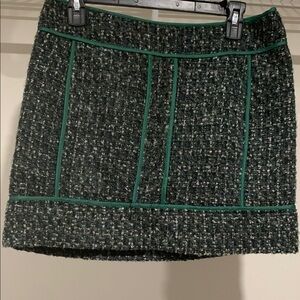 J. Crew Green Tweed Pencil Skirt
